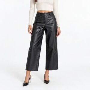 Cotton On Faux Leather Pants Size 8 High Rise Cropped Raw Hem Edgy Chic